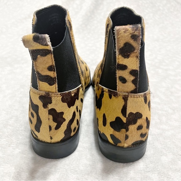 ASOS Leopard Bootie Atom Leather Chelsea Boot Calf Hair Animal Print Slip-On 5 - Picture 5 of 13